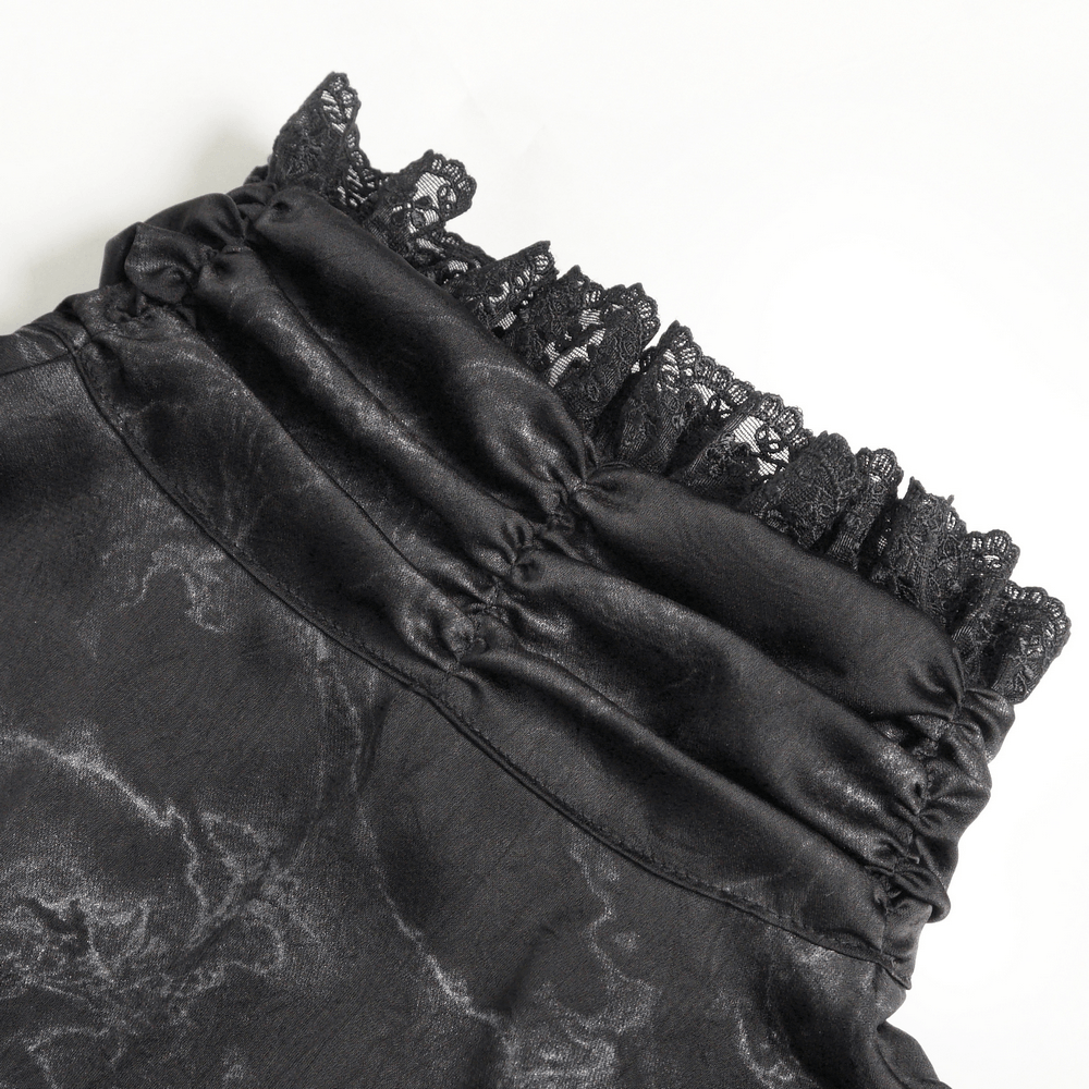 Men's Gothic Lace Jabot Shirt with Victorian Flare Cuffs