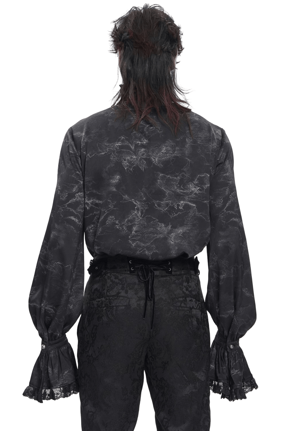 Men's Gothic Lace Jabot Shirt with Victorian Flare Cuffs