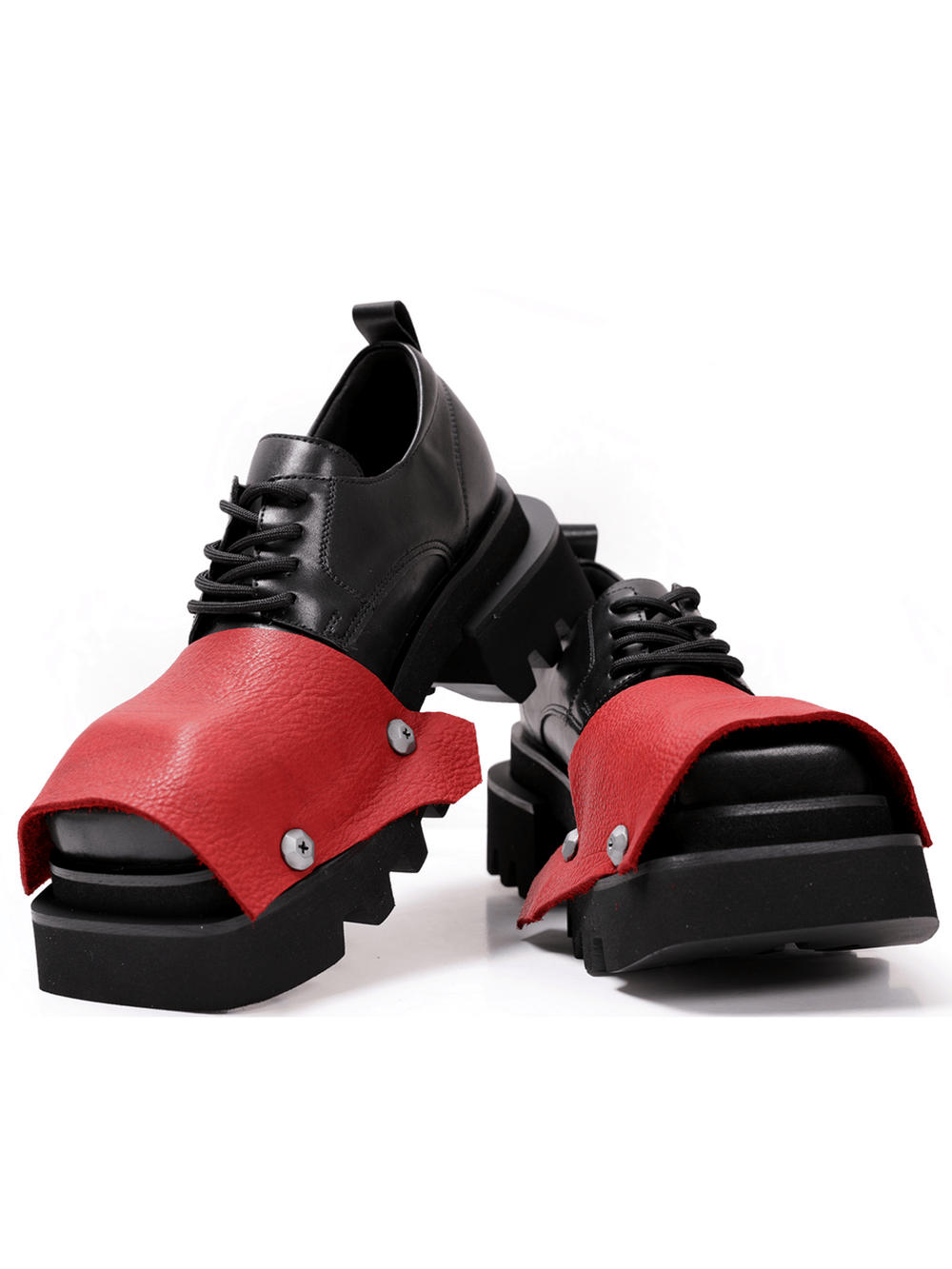 Zapatos góticos de hombre con cordones, suela dentada resistente y superposición