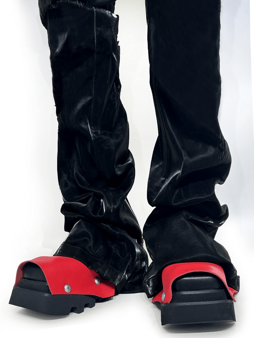 Zapatos góticos de hombre con cordones, suela dentada resistente y superposición