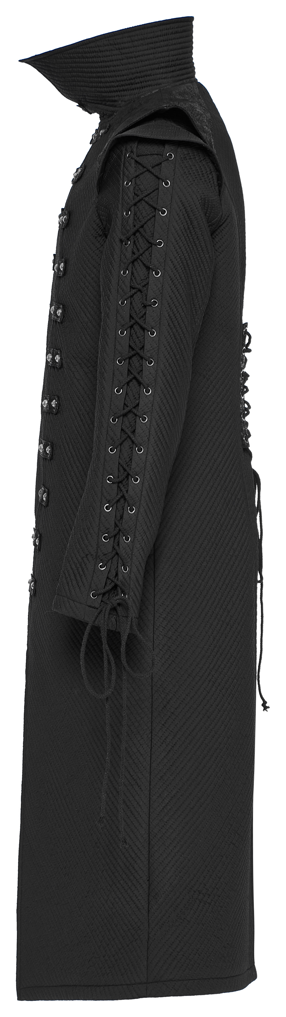 Men's Gothic Long Coat with Rivet Details - HARD'N'HEAVY
