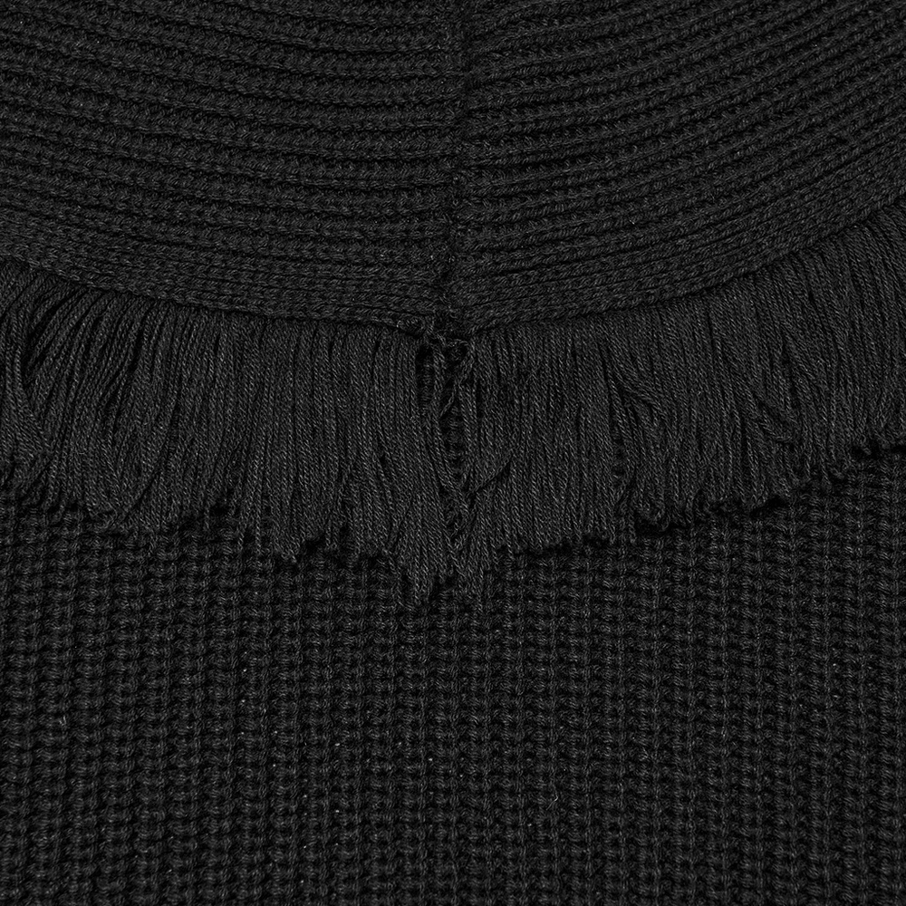Gothischer Longline-Strickcardigan für Herren mit ausgefransten Kanten