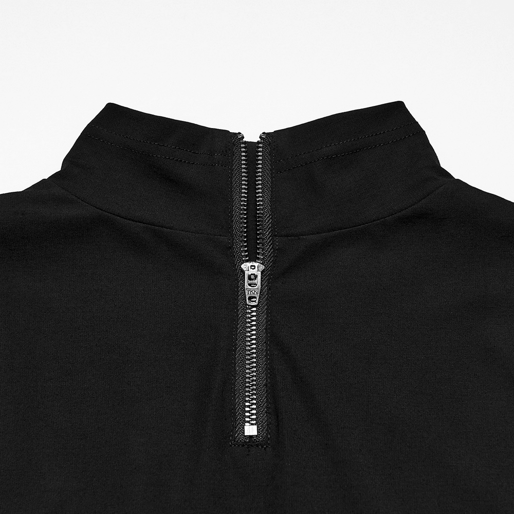 Haut à manches longues en maille géométrique gothique punk pour homme