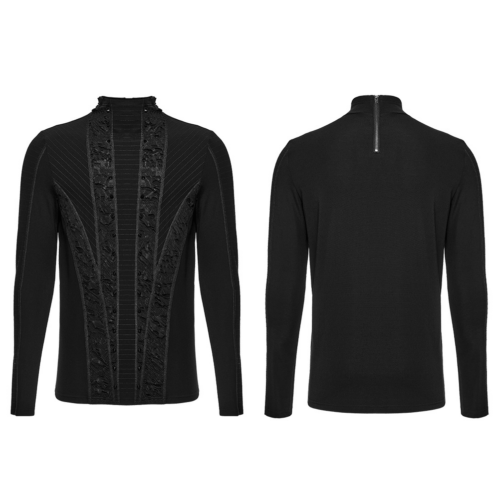 Haut à manches longues en maille géométrique gothique punk pour homme