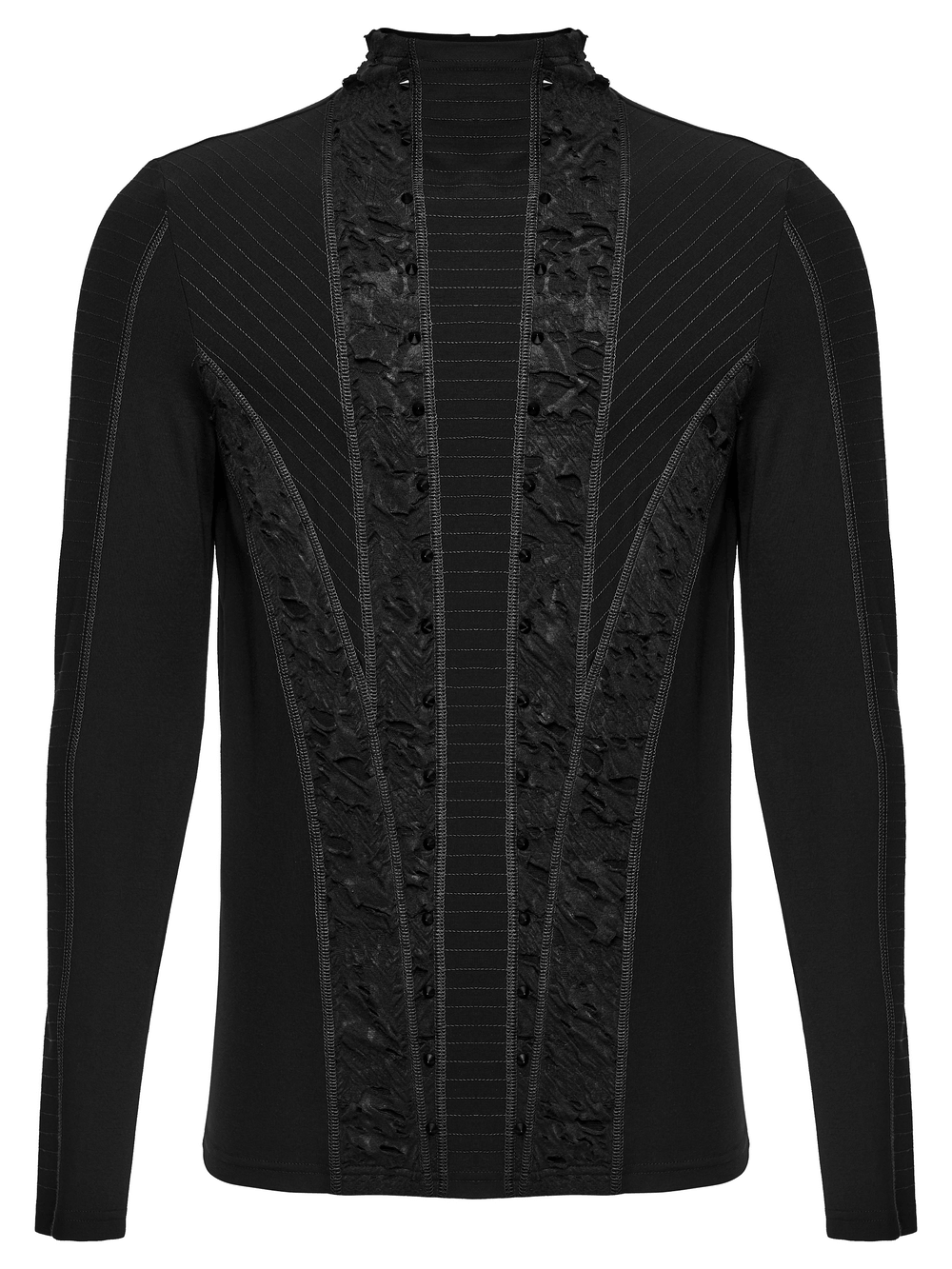 Haut à manches longues en maille géométrique gothique punk pour homme