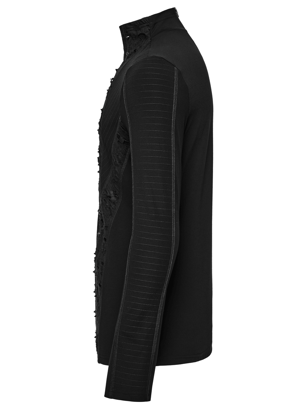 Haut à manches longues en maille géométrique gothique punk pour homme