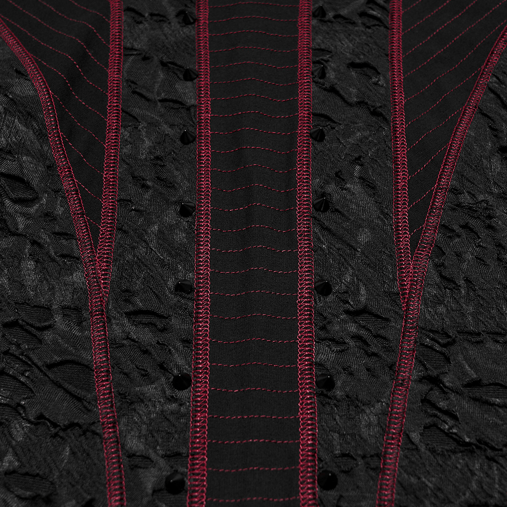 Langärmliges Herren-Oberteil im Gothic-Punk-Stil mit geometrischem Strickmuster