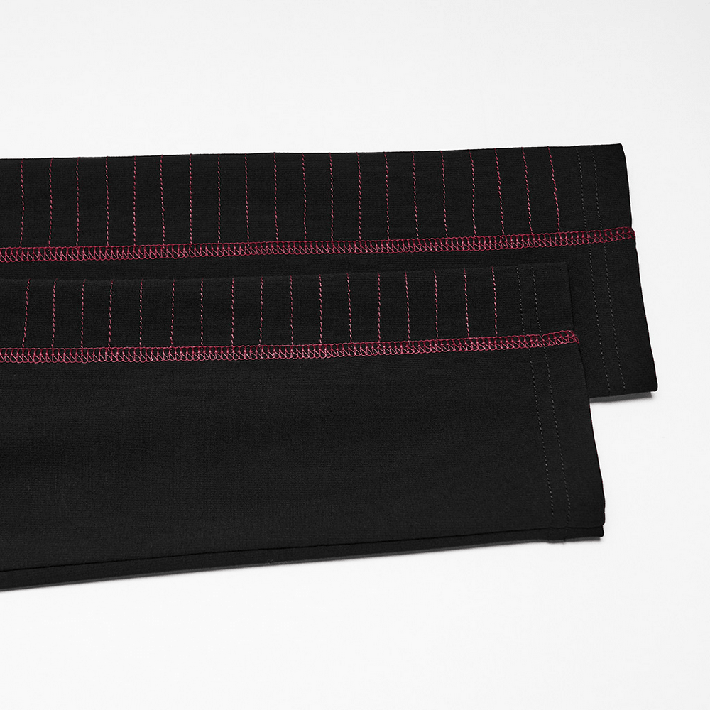 Langärmliges Herren-Oberteil im Gothic-Punk-Stil mit geometrischem Strickmuster