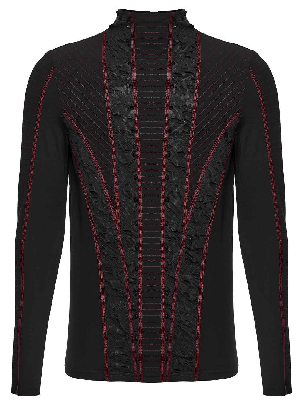 Langärmliges Herren-Oberteil im Gothic-Punk-Stil mit geometrischem Strickmuster