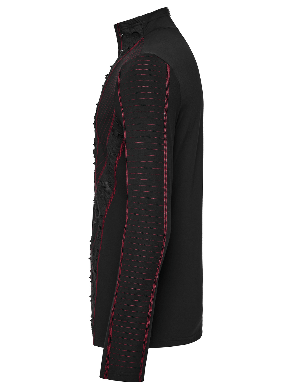 Langärmliges Herren-Oberteil im Gothic-Punk-Stil mit geometrischem Strickmuster