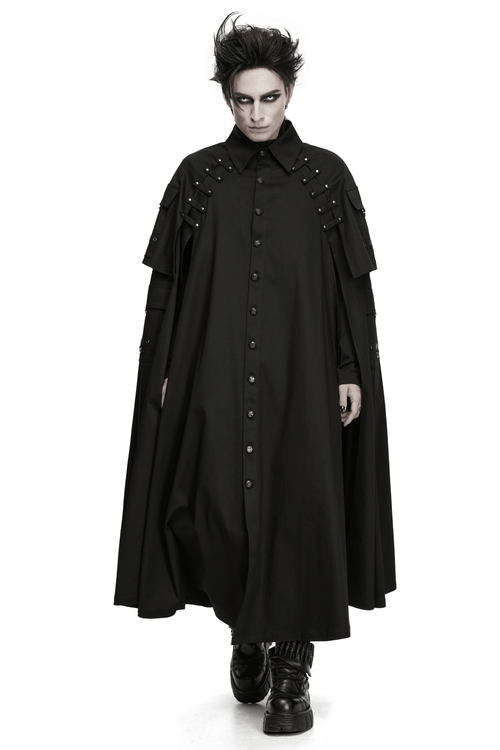 Top de punto geométrico gótico punk de manga larga para hombre
