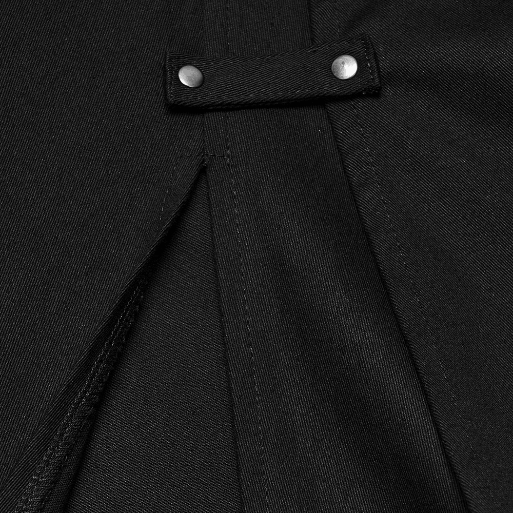 Top de punto geométrico gótico punk de manga larga para hombre