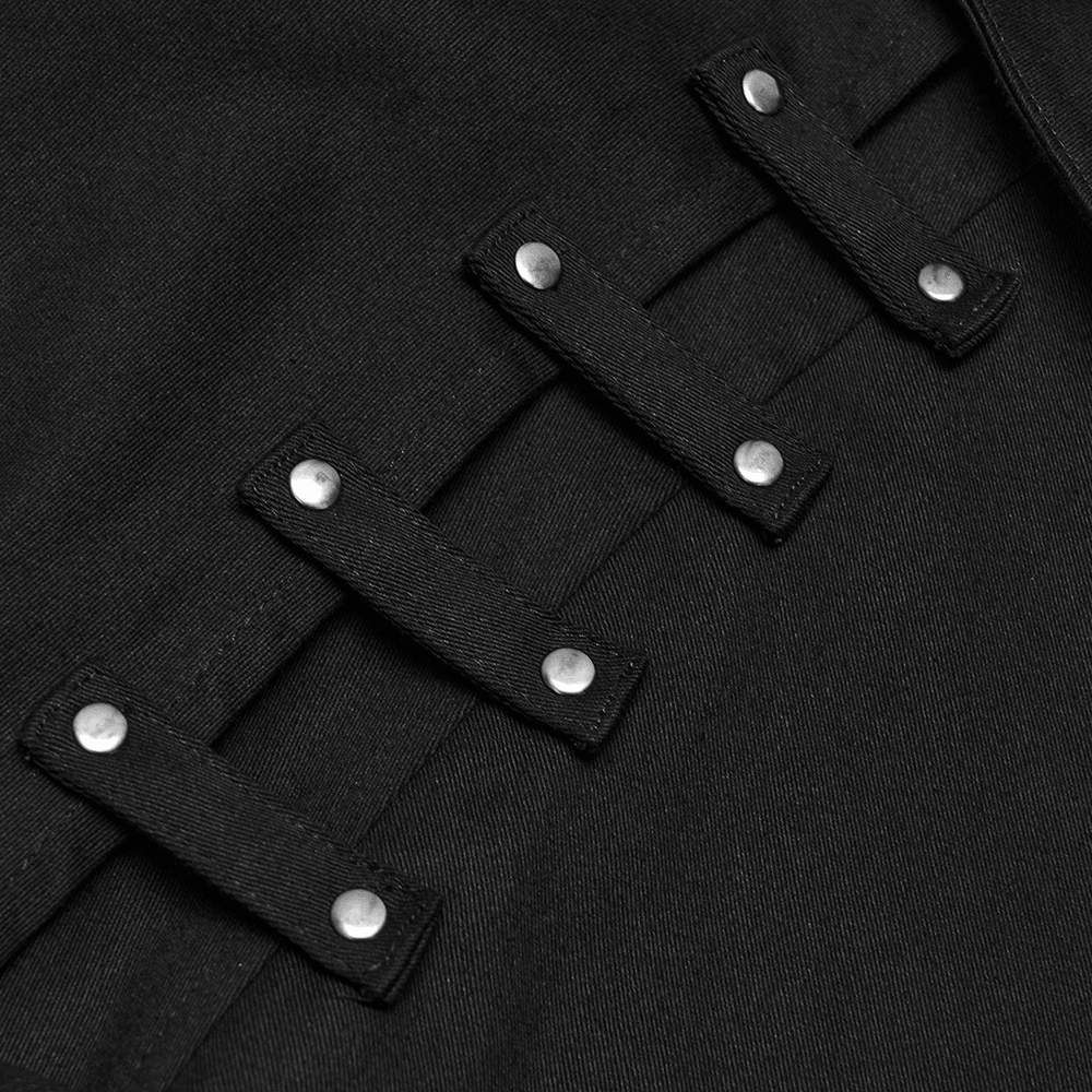 Top de punto geométrico gótico punk de manga larga para hombre