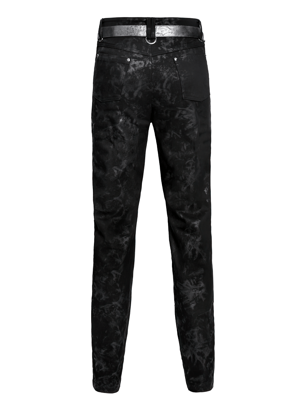 Men's Gothic Punk Pants with Silver Grommet Panels