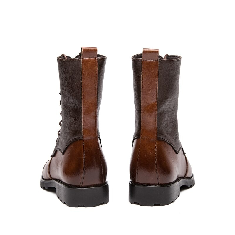 Men's High Top Boots Lace-up / Vintage Leather Footwear British Style / Casual Comfy Male Shoe - HARD'N'HEAVY