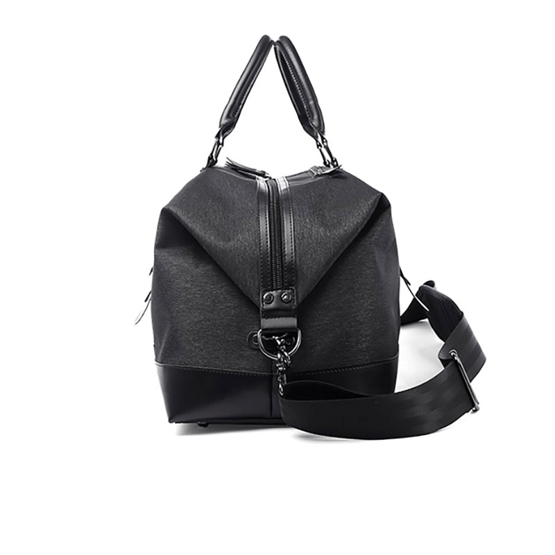 Men's large capacity multifunctional travel duffel bag with sleek design and adjustable strap.