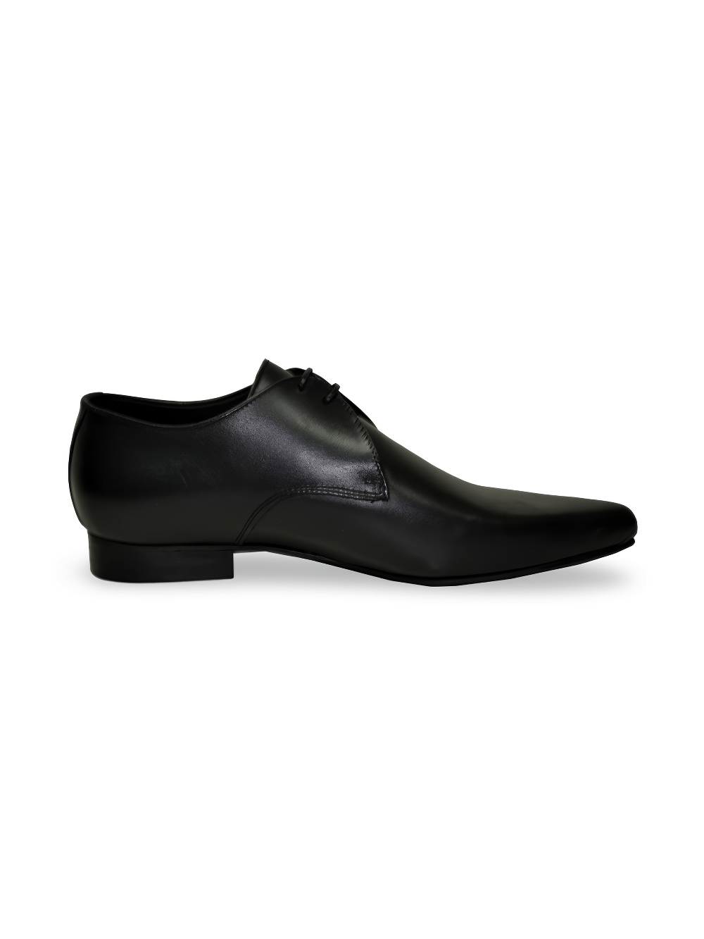 Men's Pointy Toe Black Oxford Shoes in Grained Leather