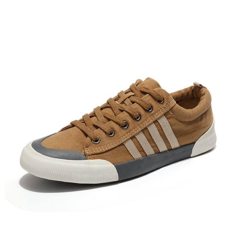 Cool rock style breathable casual sneakers in brown, featuring round toe and lace-up design for stylish comfort.