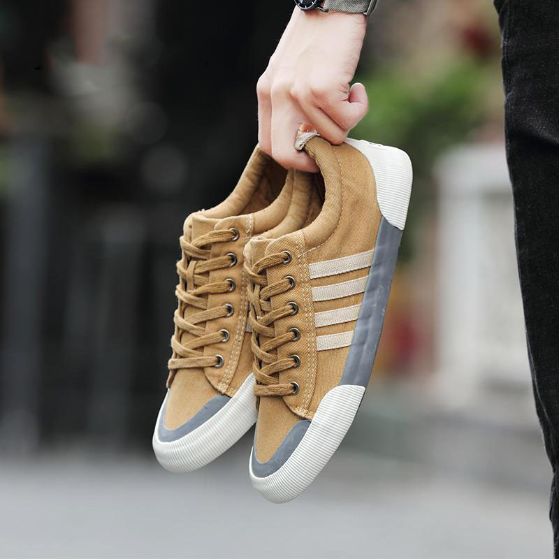 Rock style breathable casual sneakers in brown, featuring round toe, lace-up design, perfect for cool, trendy footwear.