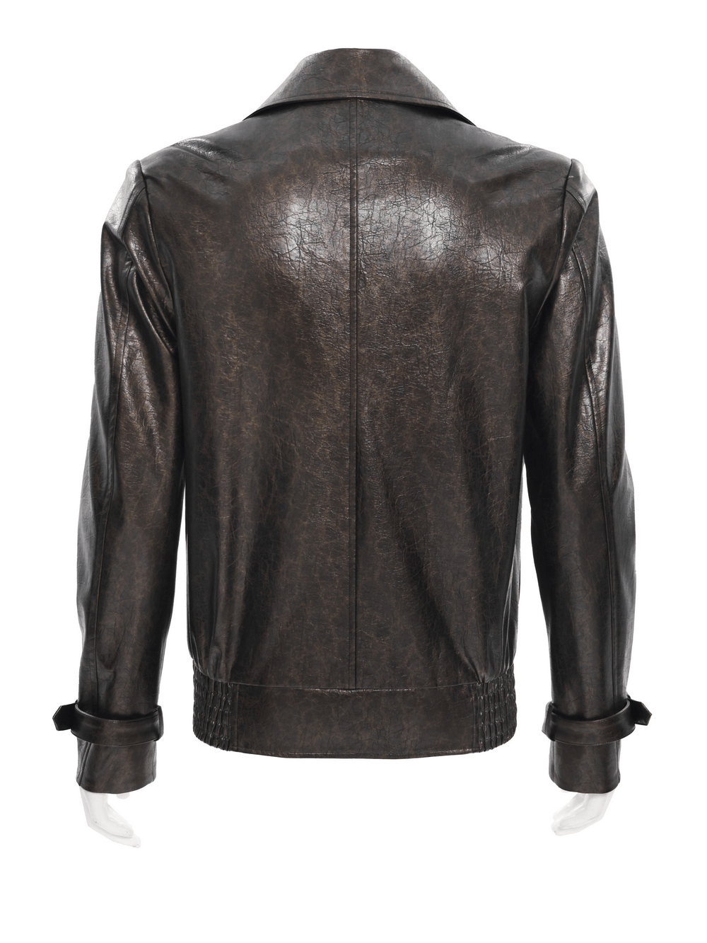 Veste de motard punk pour hommes avec clous et garniture à fermeture éclair