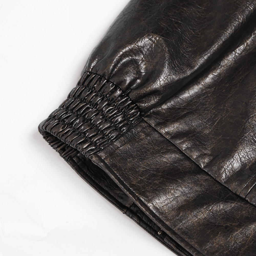 Veste de motard punk pour hommes avec clous et garniture à fermeture éclair