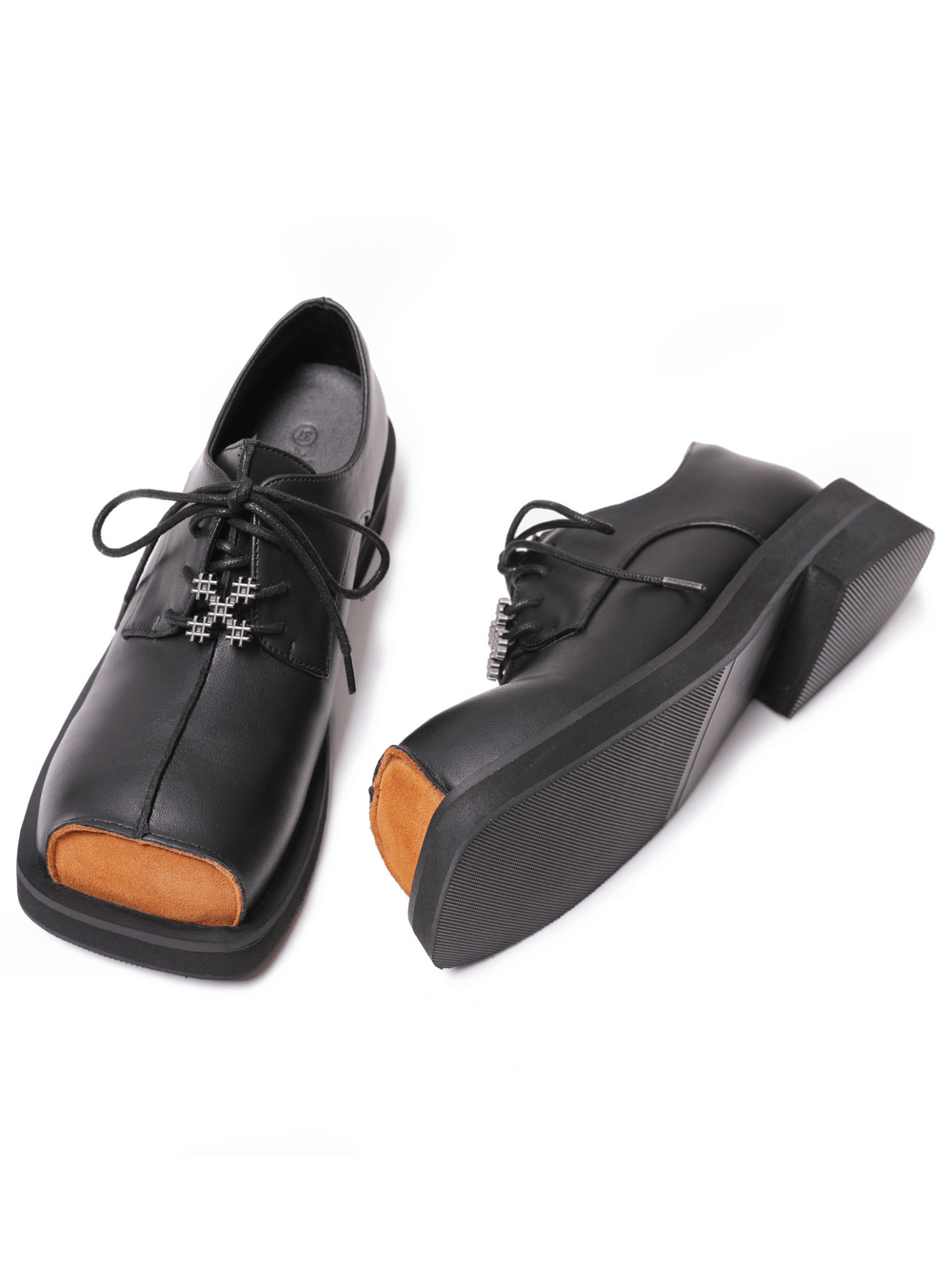 Men's Punk Formal Shoes with Contrast Toe Cap