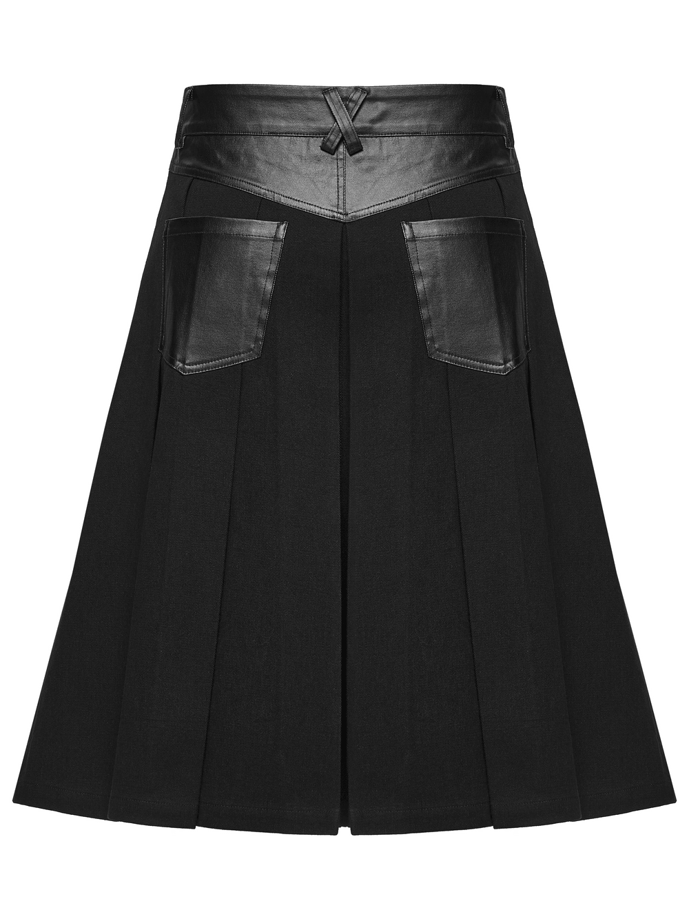 Jupe-kilt punk pour homme avec empiècements en similicuir et en résille