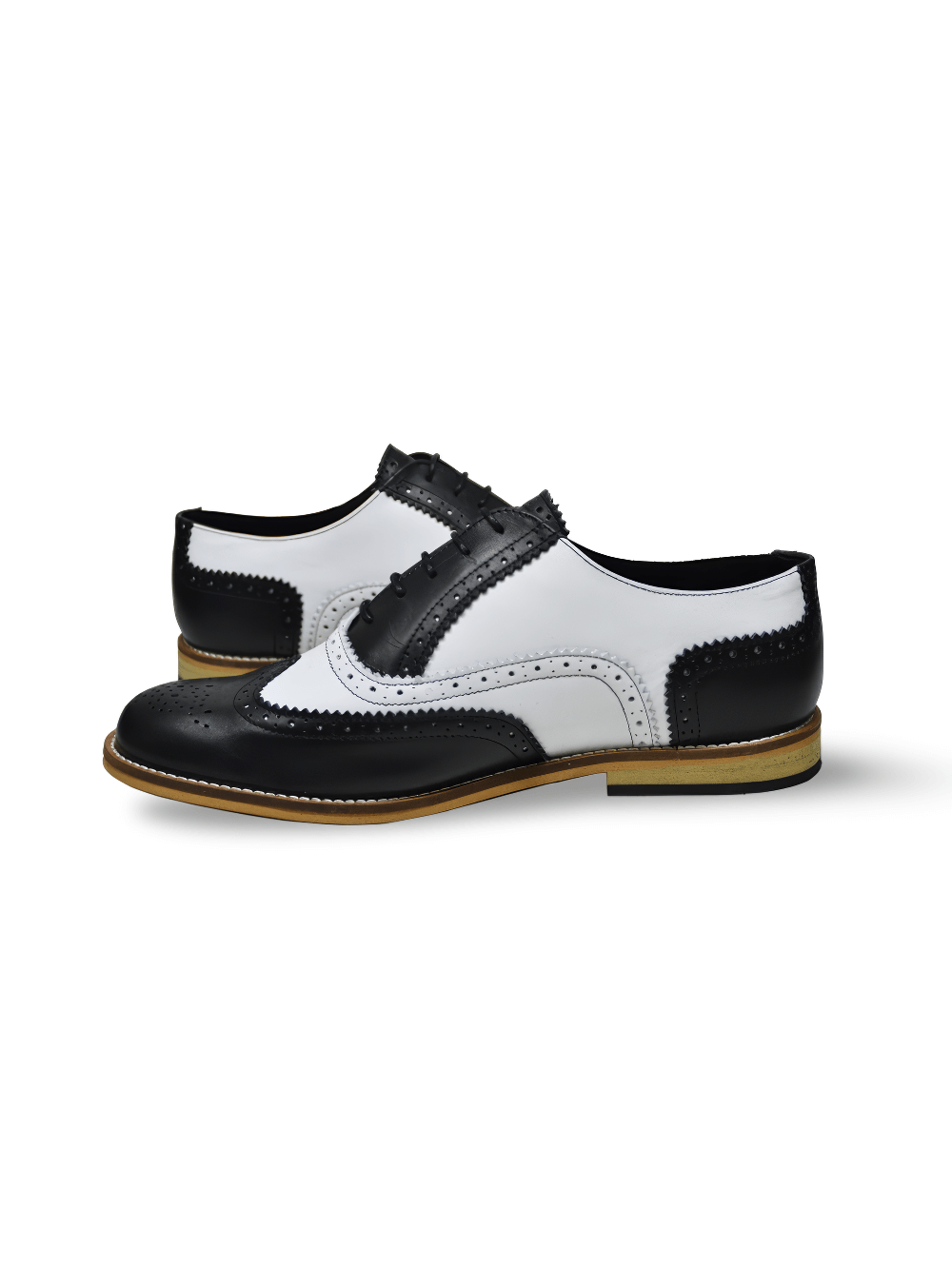 Men's Sleek Monochrome Oxford Shoes with Round Toe