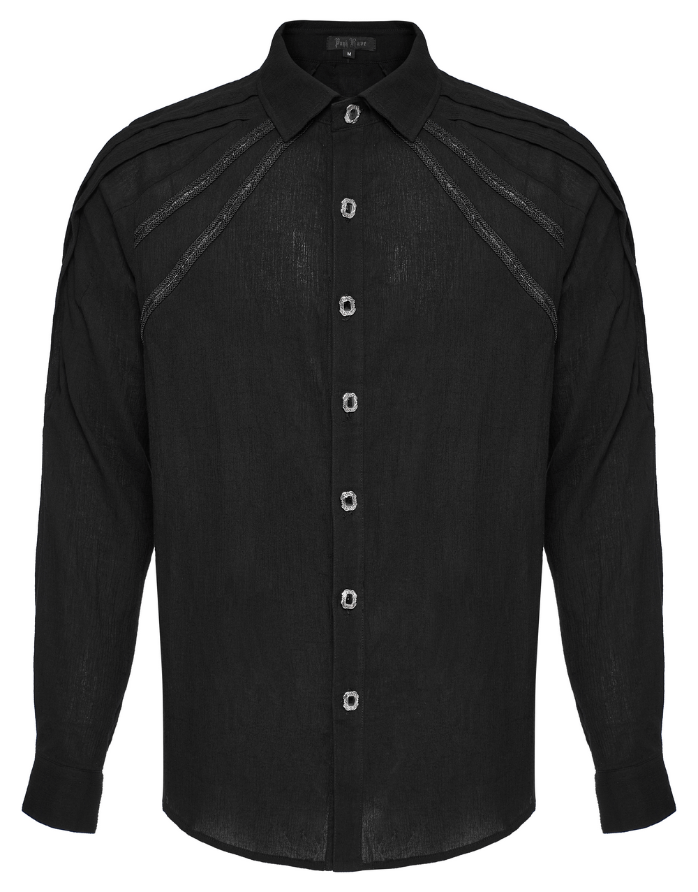 Men's Slim-Fit Crinkled Gothic Button-Up Shirt - HARD'N'HEAVY