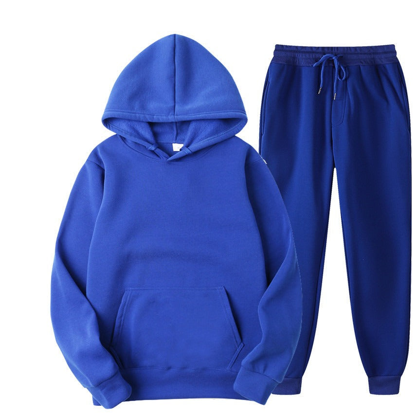 AUSVERKAUF: Einfarbiger Herren-Trainingsanzug/Hoodie + Jogginghose/zweiteiliges Set – EU