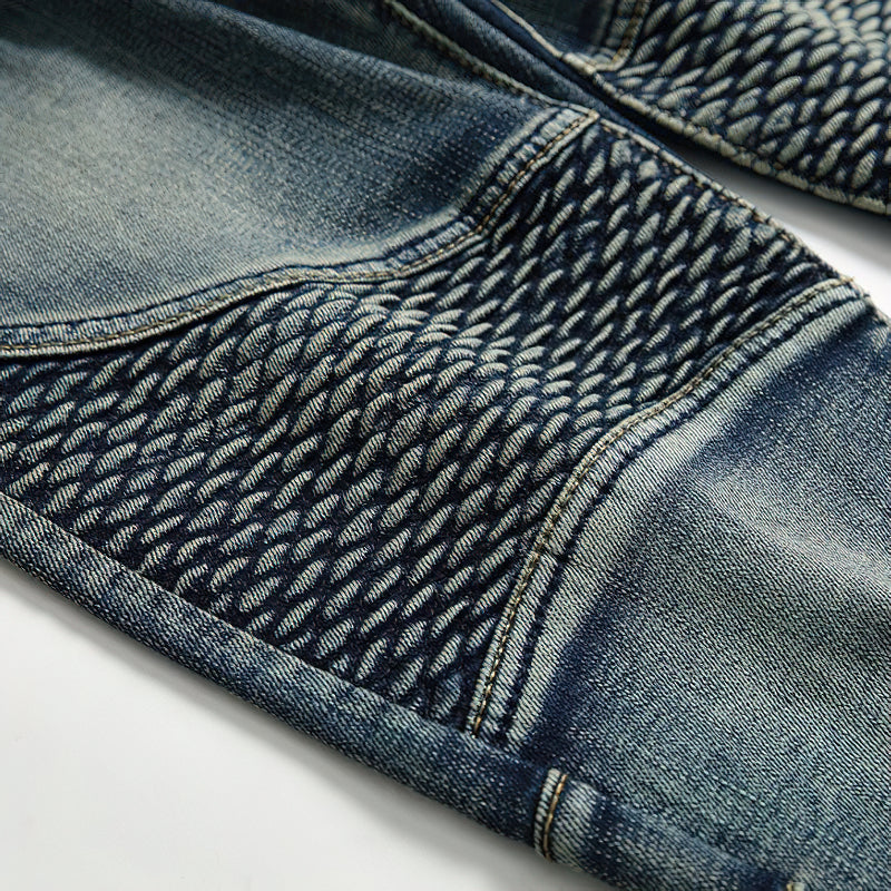 Men's Stretch Skateboard Punk Jeans / Straight Denim Trousers In 3 Colors / Fashion Male Streetwear - HARD'N'HEAVY