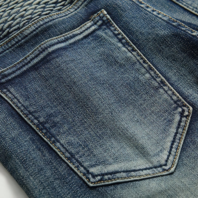 Men's Stretch Skateboard Punk Jeans / Straight Denim Trousers In 3 Colors / Fashion Male Streetwear - HARD'N'HEAVY