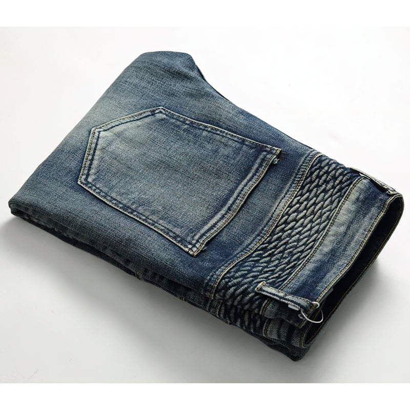 Men's Stretch Skateboard Punk Jeans / Straight Denim Trousers In 3 Colors / Fashion Male Streetwear - HARD'N'HEAVY