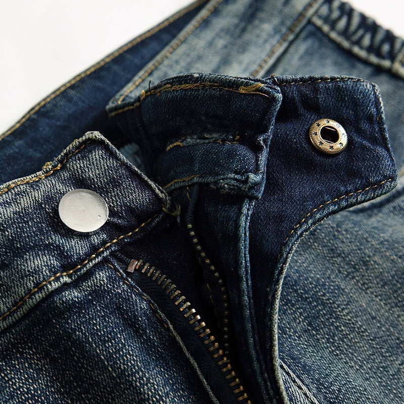 Men's Stretch Skateboard Punk Jeans / Straight Denim Trousers In 3 Colors / Fashion Male Streetwear - HARD'N'HEAVY