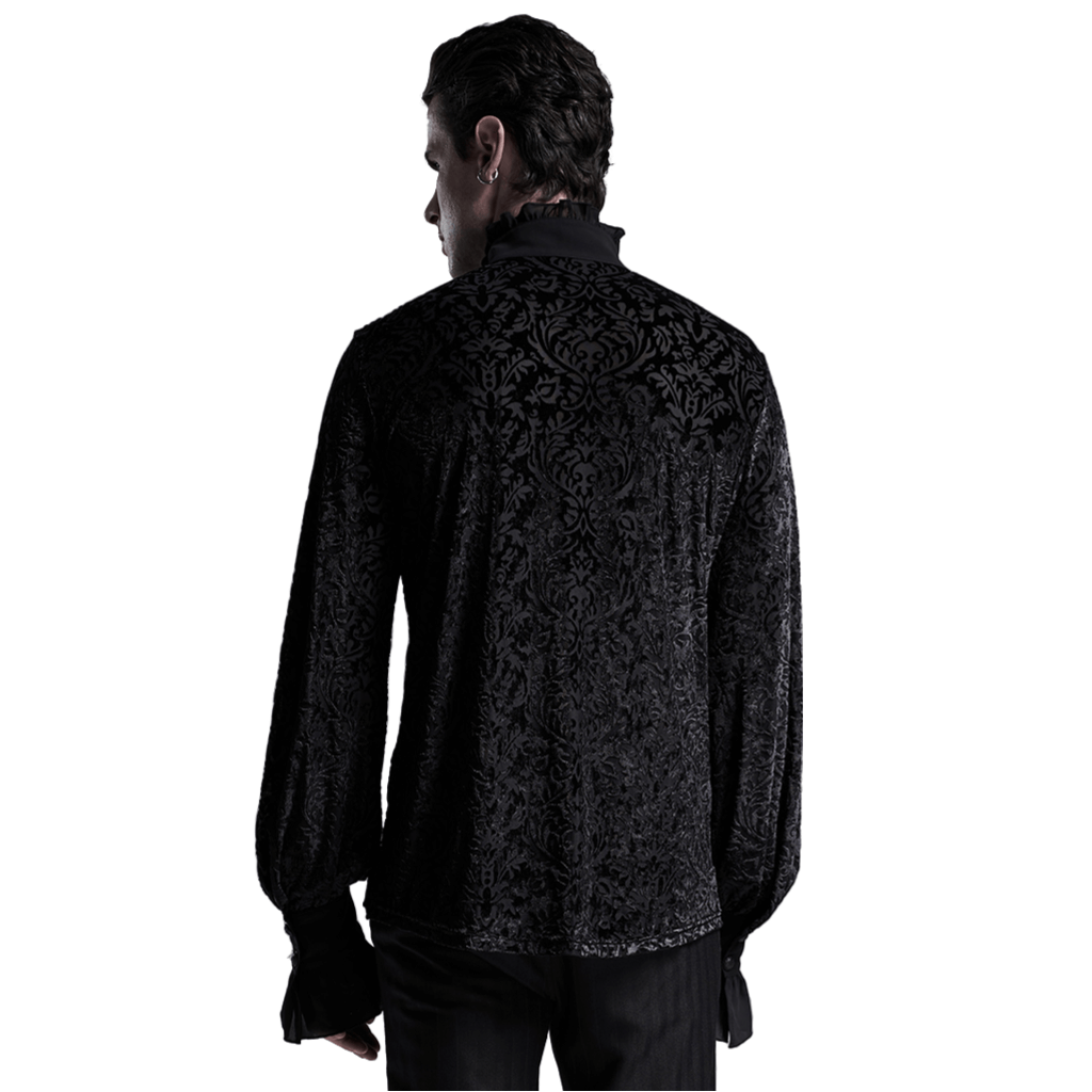 Men's Stylish Victorian-Inspired Lace-Up Gothic Shirt - HARD'N'HEAVY