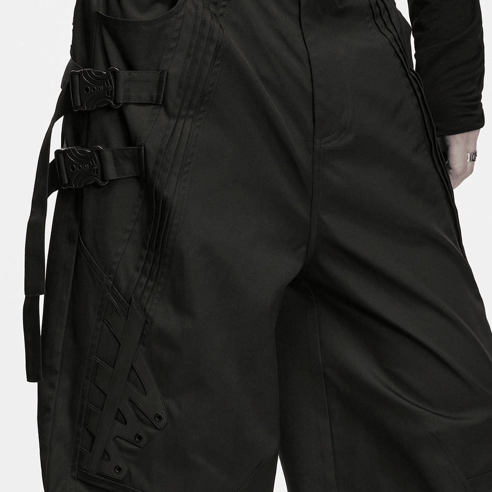 Herren-Techwear-Cargohose mit Schnallenriemen, wandelbar