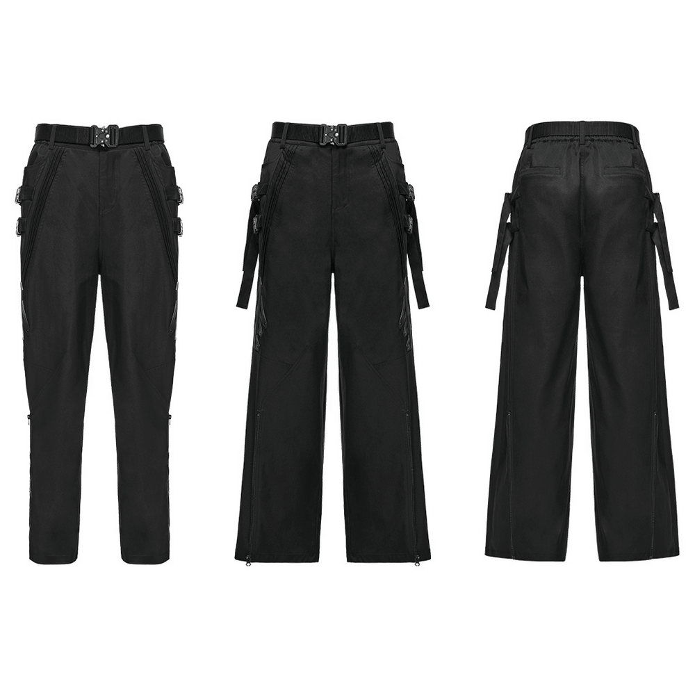 Herren-Techwear-Cargohose mit Schnallenriemen, wandelbar