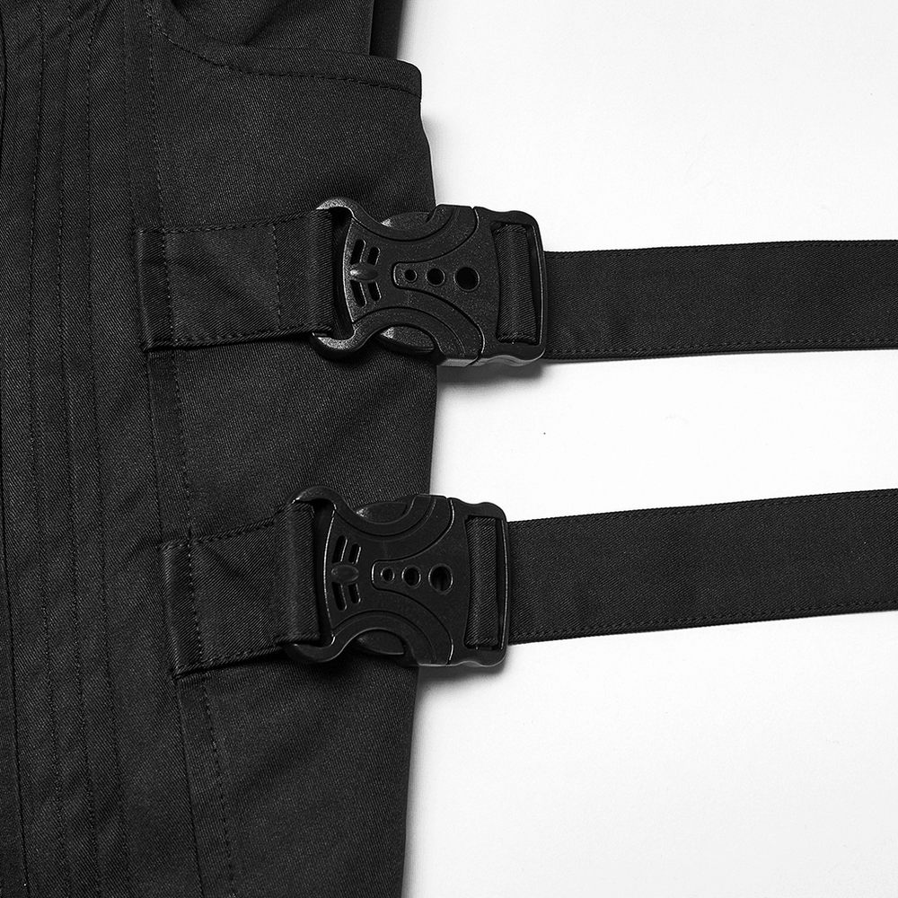 Herren-Techwear-Cargohose mit Schnallenriemen, wandelbar