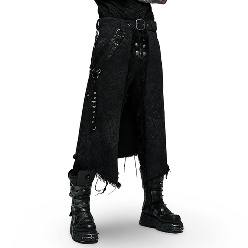 Kilt gothique texturé pour hommes avec ceinture réglable