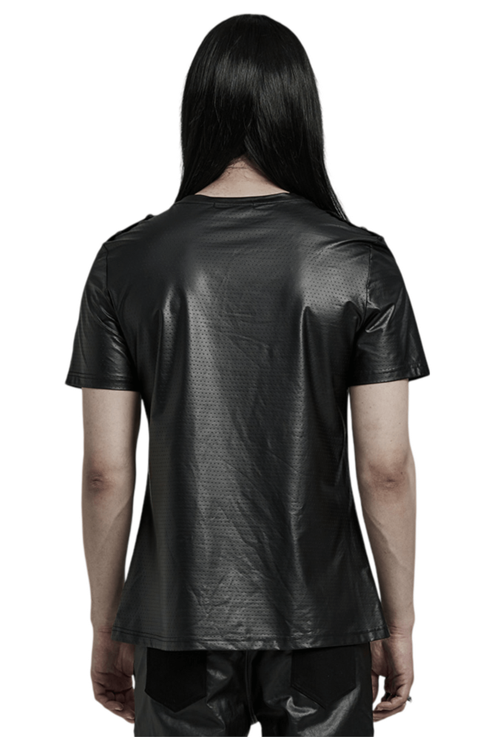 T-shirt Urban Black Mesh pour hommes avec poche perforée sur le devant