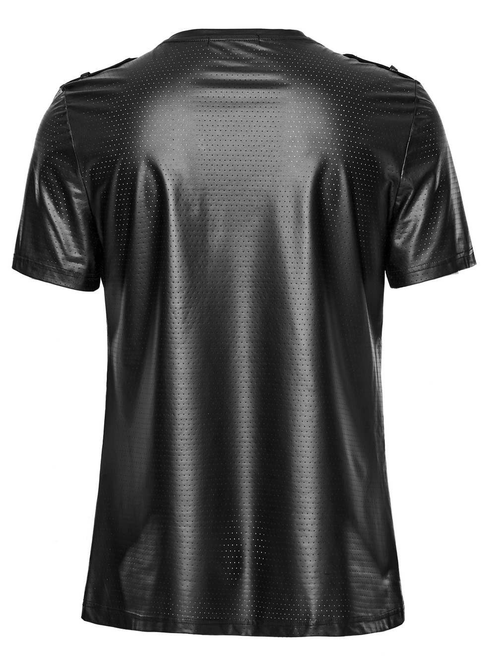 Men's Urban Black Mesh T-shirt with Front Perforated Pocket