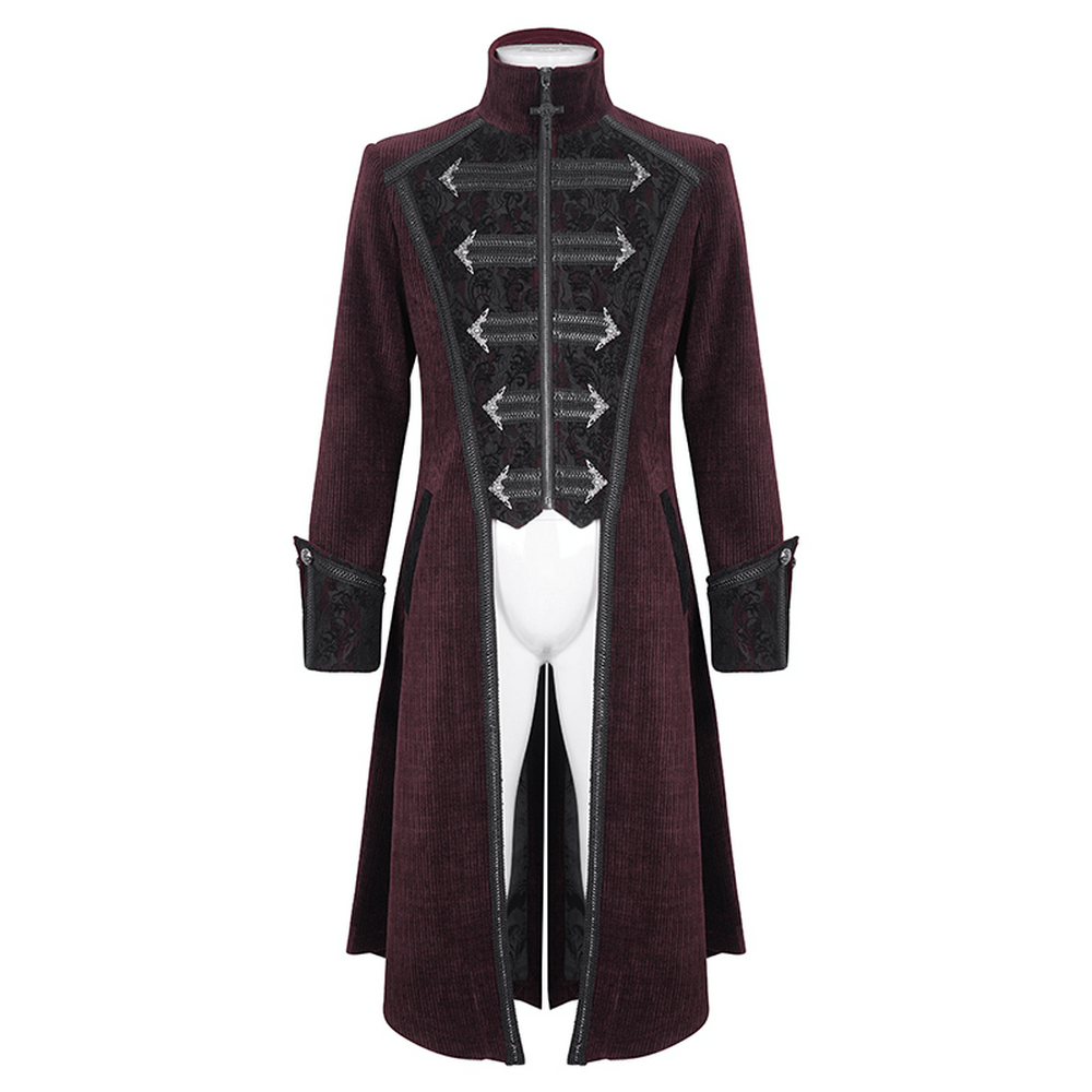 Men's Victorian Tailcoat with Chains with High-Collar