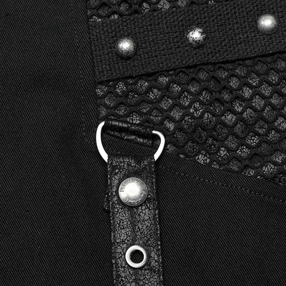 VENTA EN LA UE de Pantalones Góticos con Paneles de Malla y Accesorios Desmontables