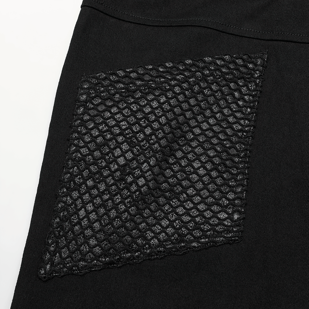 VENTA EN LA UE de Pantalones Góticos con Paneles de Malla y Accesorios Desmontables