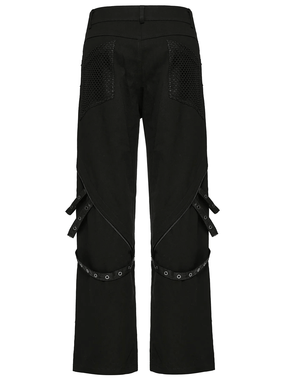 メッシュパネル付きゴシックパンツ（取り外し可能なアクセント付き）