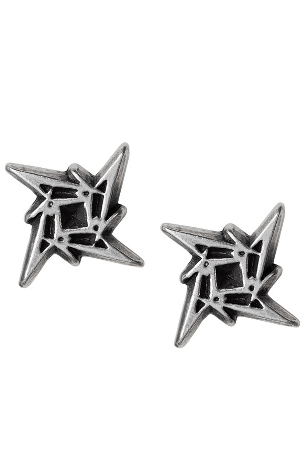 Metallica Ninja Star Pewter Logo Stud Earrings with iconic four M design, perfect for fans of the legendary metal band.
