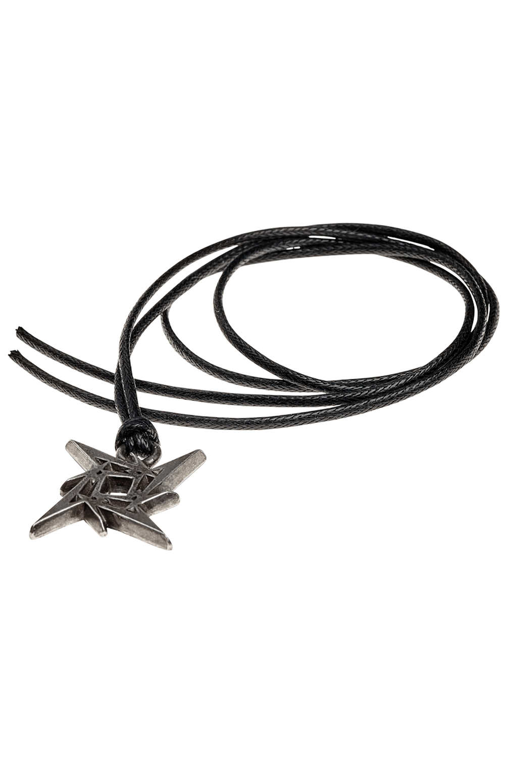 Metallica pewter ninja star pendant on black cord, perfect for rock fans showcasing thrash metal style.