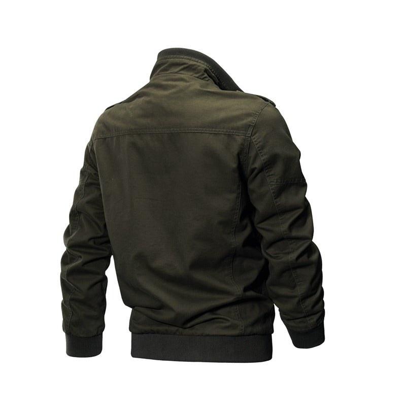 Stylish military-style Air Force jacket for men, featuring a comfortable fit and elastic band on the sleeves.