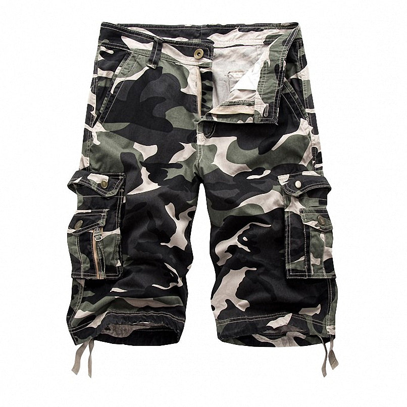 Military Camo Cargo Shorts / Alternative Fashion Camouflage Multi-Pocket Pants / Rave Outfits - HARD'N'HEAVY