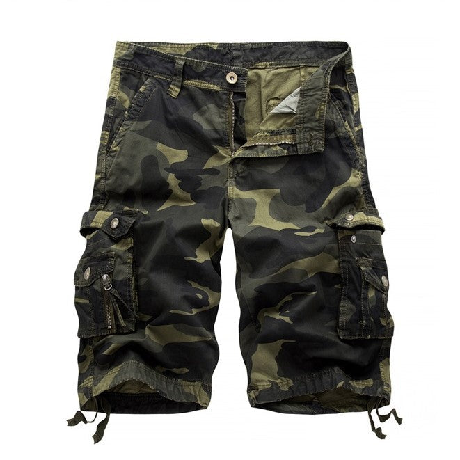 Military Camo Cargo Shorts / Alternative Fashion Camouflage Multi-Pocket Pants / Rave Outfits - HARD'N'HEAVY